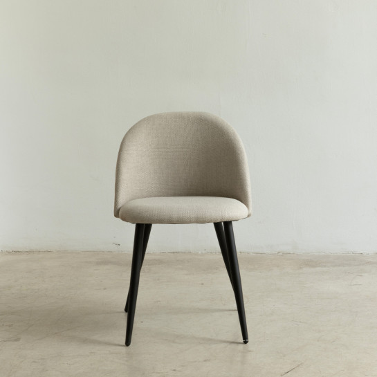 Kenay Home Silla Tapizada Beige Con Pata Negra