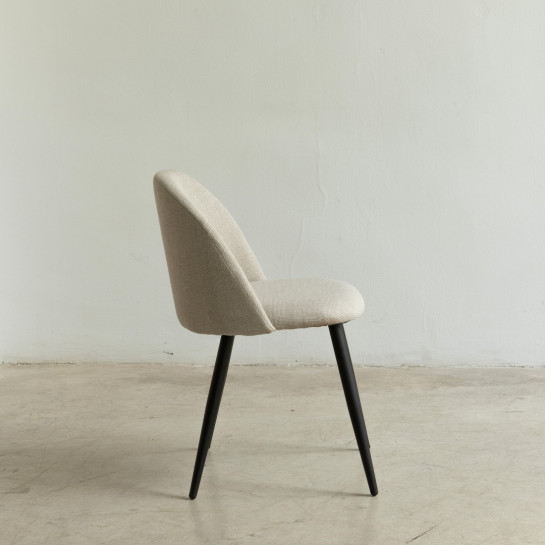 Kenay Home Silla Tapizada Beige Con Pata Negra