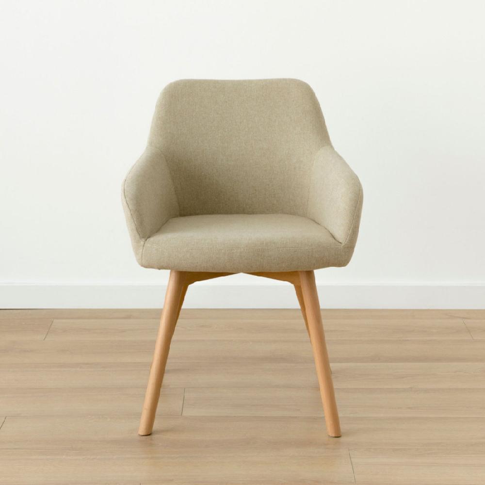 kenay home Silla tapizada beige patas madera