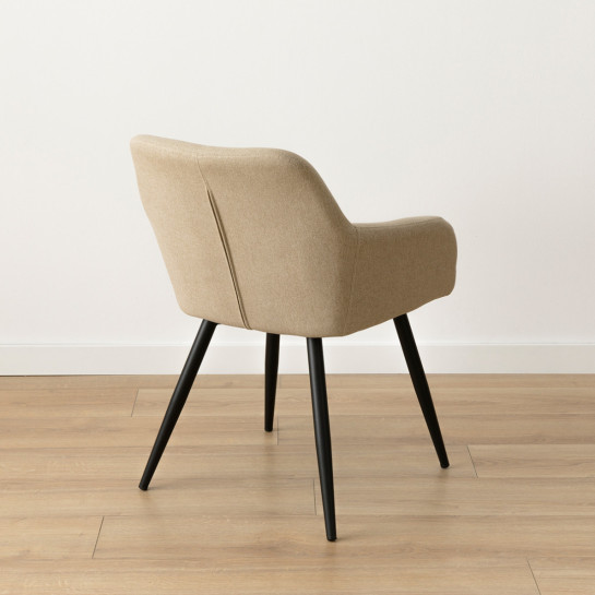 Kenay Home Silla Tapizada Beige Patas Negras