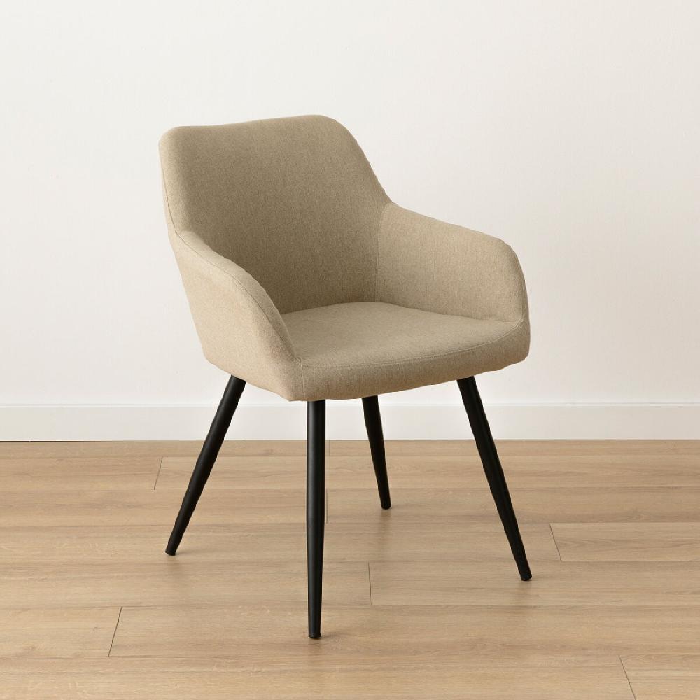 kenay home Silla tapizada beige patas negras