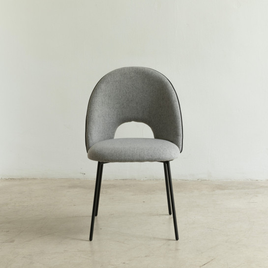 Kenay Home Silla Tapizada Gris Ribete Negro