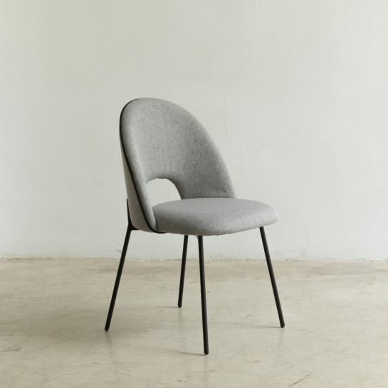 Kenay Home Silla Tapizada Gris Ribete Negro