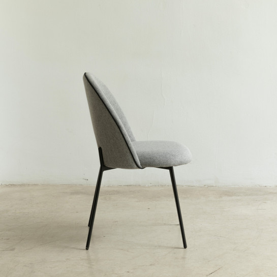 Kenay Home Silla Tapizada Gris Ribete Negro