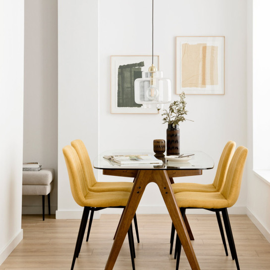 Kenay Home Silla Tapizada Mostaza