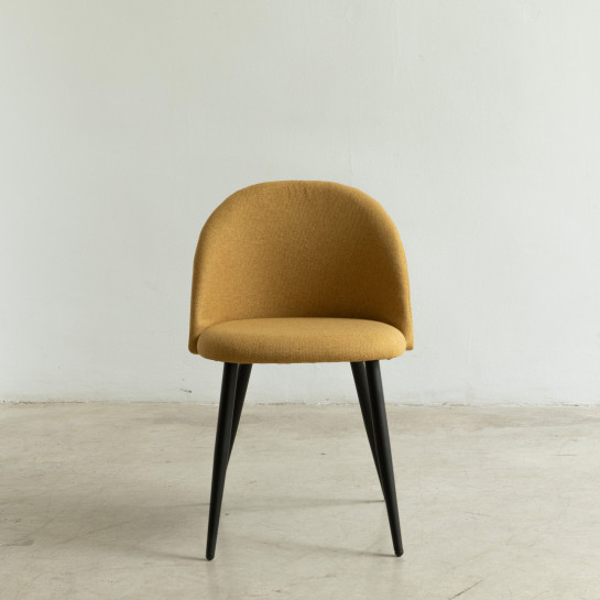 Kenay Home Silla Tapizada Mostaza Con Pata Negra