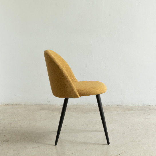 Kenay Home Silla Tapizada Mostaza Con Pata Negra