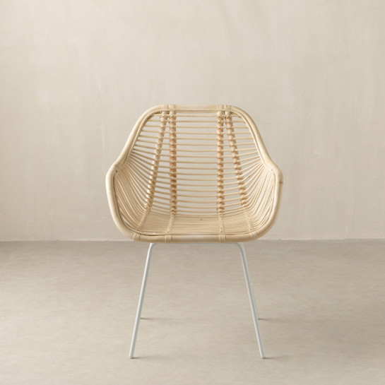 Kenay Home Sillón De Ratán Patas Blancas