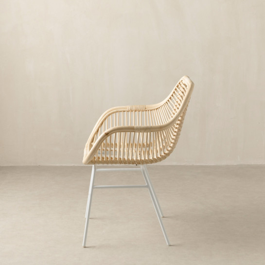 Kenay Home Sillón De Ratán Patas Blancas