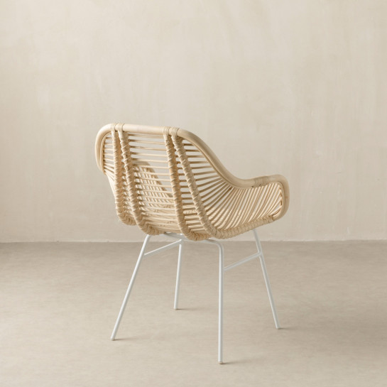 Kenay Home Sillón De Ratán Patas Blancas