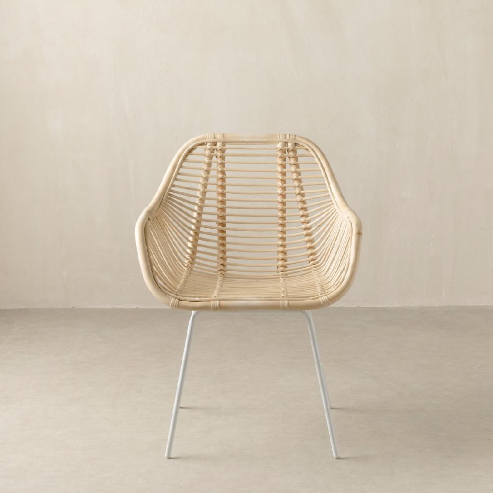 kenay home Sillón de ratán patas blancas