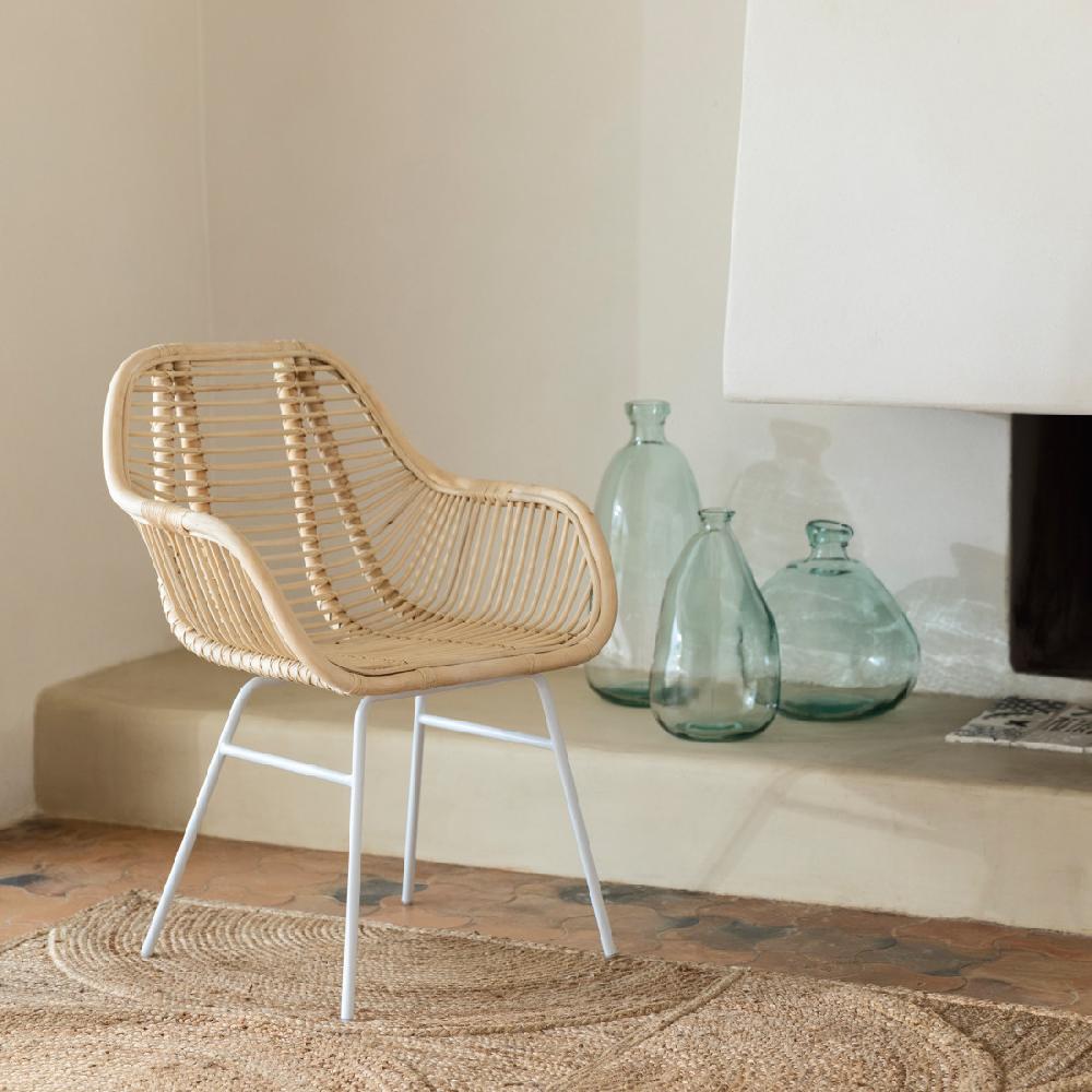 kenay home Sillón de ratán patas blancas