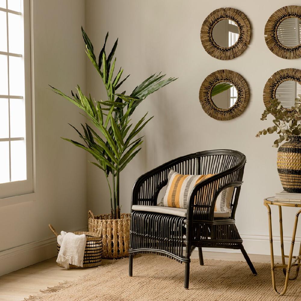 kenay home Sillón ratán negro