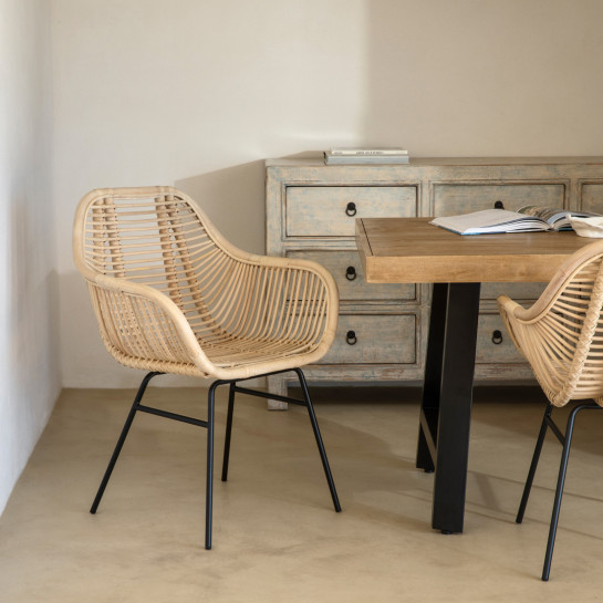 Kenay Home Sillón Ratán Patas Negras