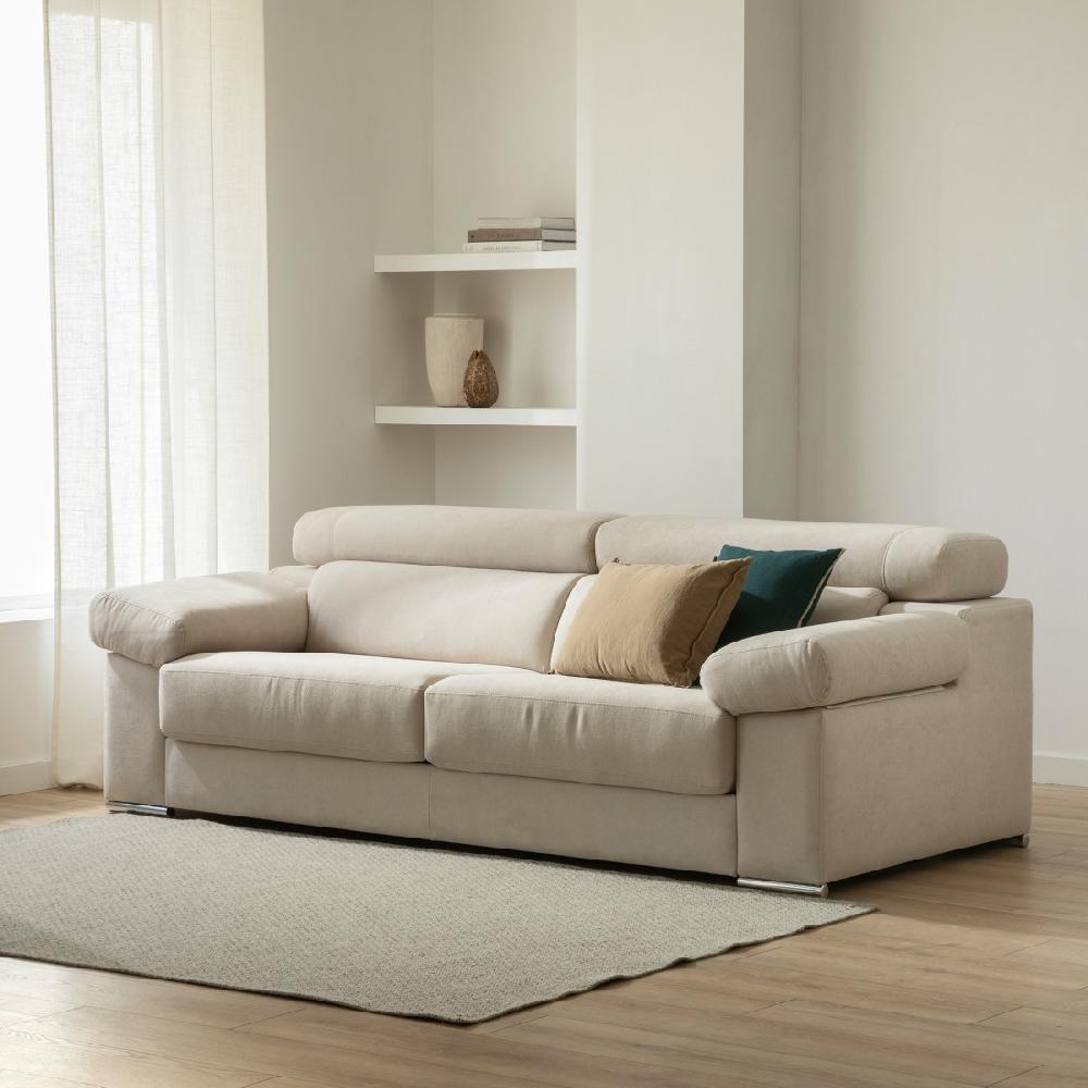kenay home Sofá 3 5 plazas crema