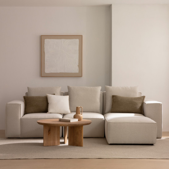 Kenay Home Sofá 3 Plazas + Puf Perla