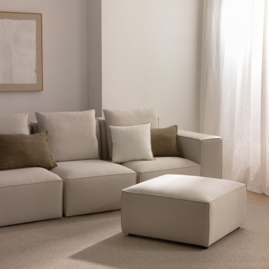 Kenay Home Sofá 3 Plazas + Puf Perla