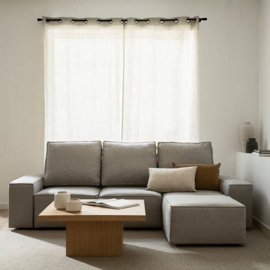 Kenay Home Sofá 3 Plazas + Puf Perla