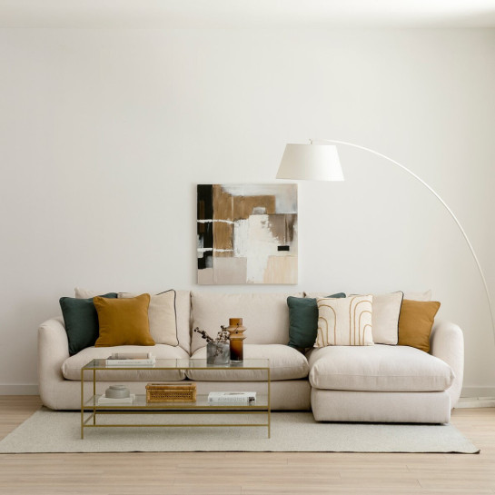 Kenay Home Sofá Beige Chaise Derecha