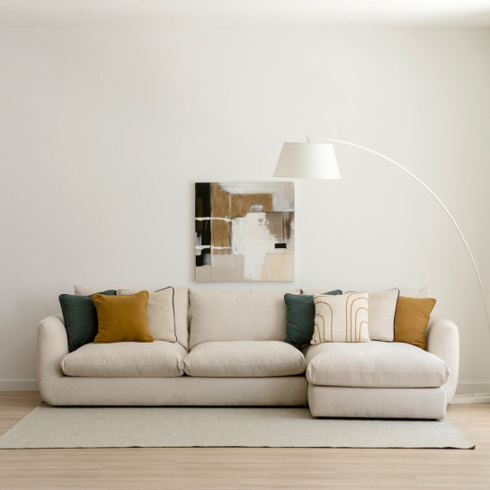 Kenay Home Sofá Beige Chaise Derecha