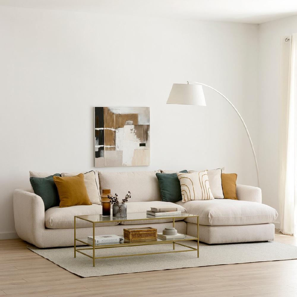 kenay home Sofá beige chaise derecha