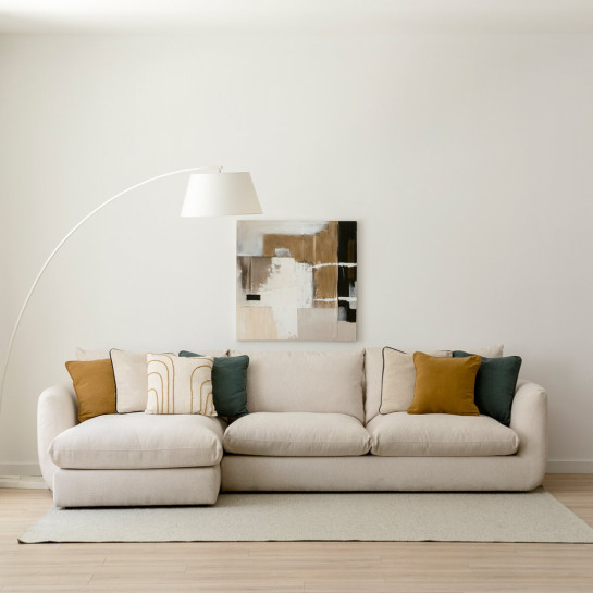 Kenay Home Sofá Beige Chaise Izquierda