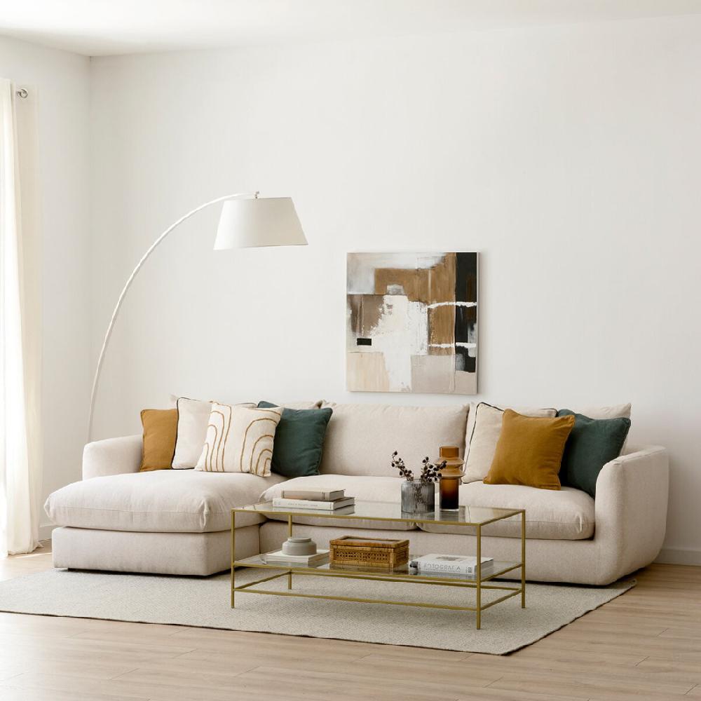 kenay home Sofá beige chaise izquierda