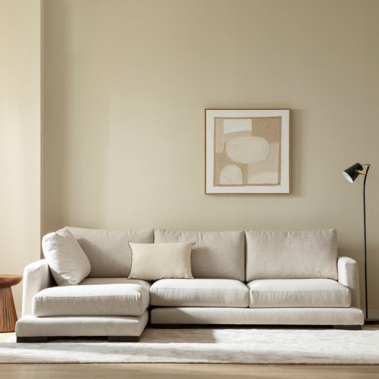 Kenay Home Sofá Beige Chaise Mediana Izquierda