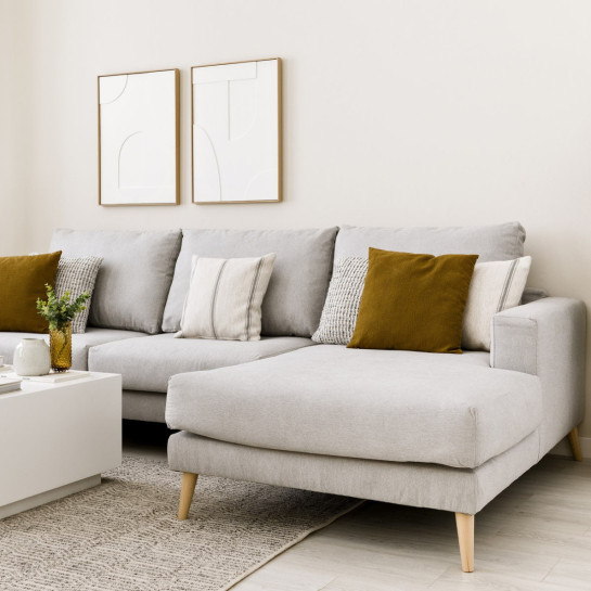 Kenay Home Sofá Chaise Derecha Gris Claro