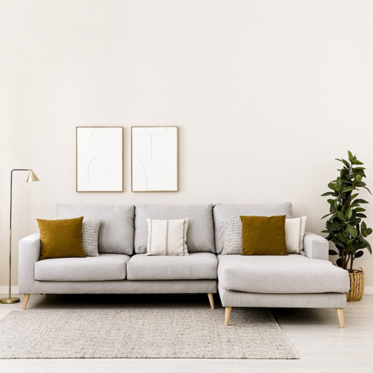 Kenay Home Sofá Chaise Derecha Gris Claro