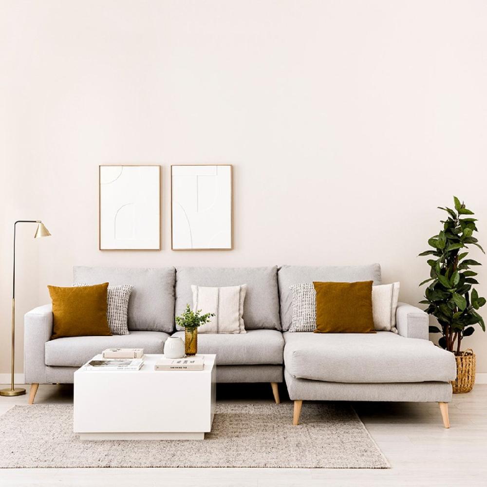 kenay home Sofá chaise derecha gris claro