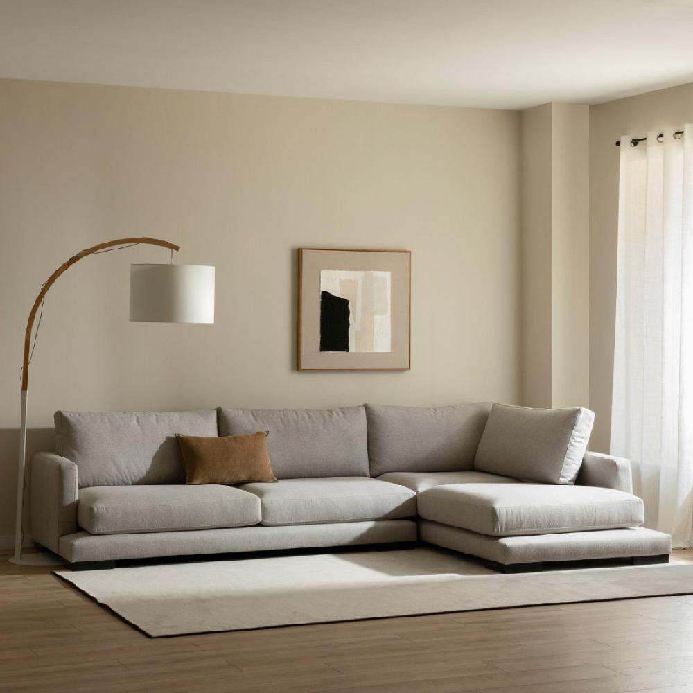 kenay home Sofá chaise grande derecha perla