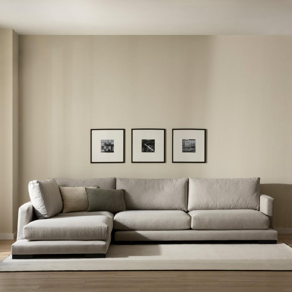 kenay home Sofá chaise grande izquierda perla