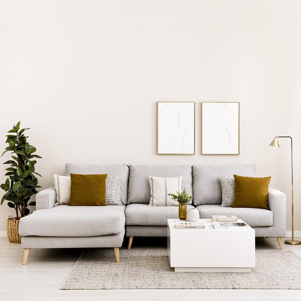 kenay home Sofá chaise izquierda gris claro