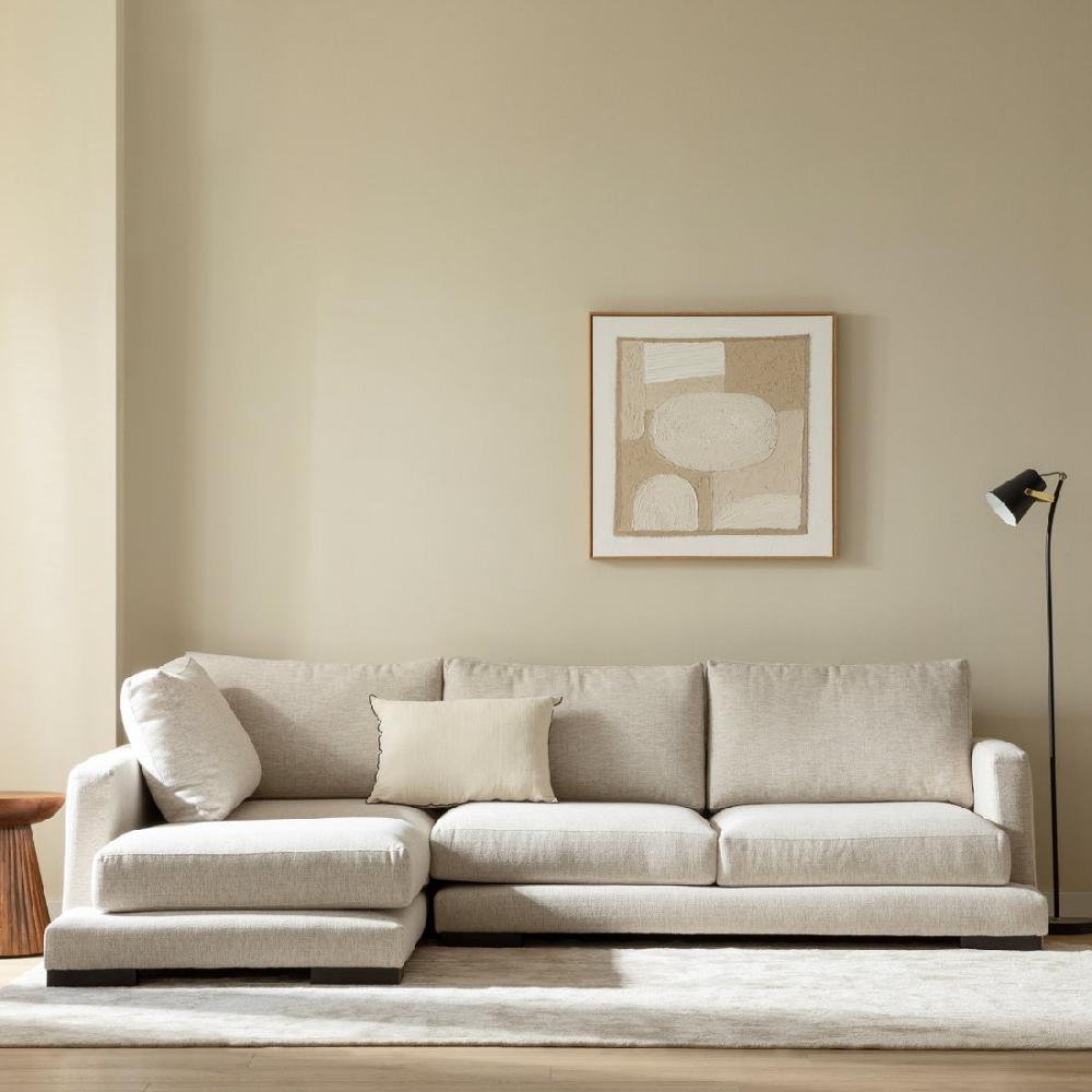 kenay home Sofá chaise mediana izquierda beige