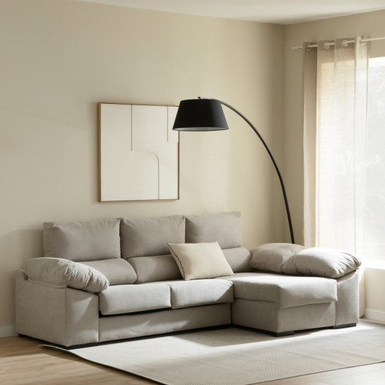 Kenay Home Sofá Con Arcón Chaise Derecha Perla