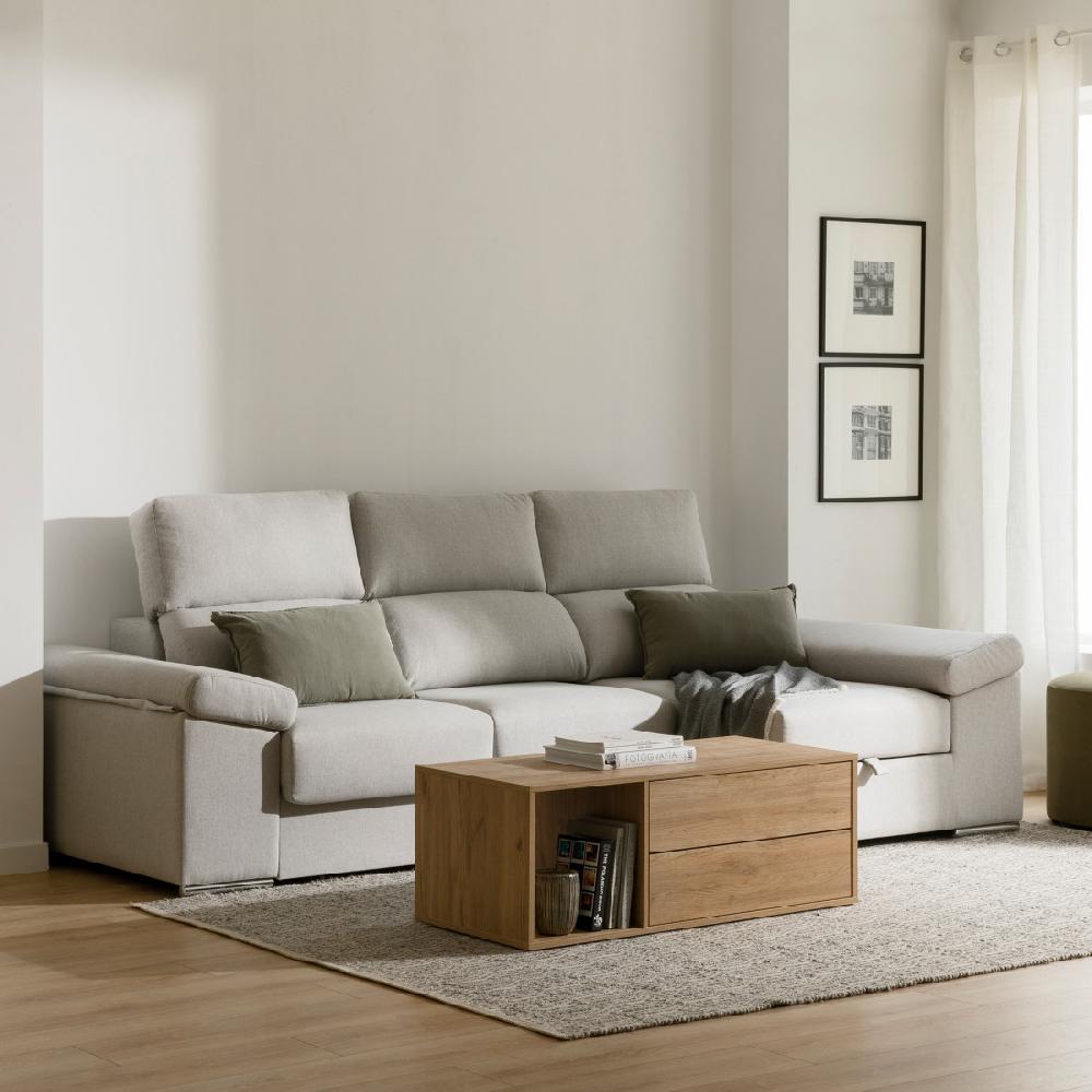 kenay home Sofá gris chaise derecha