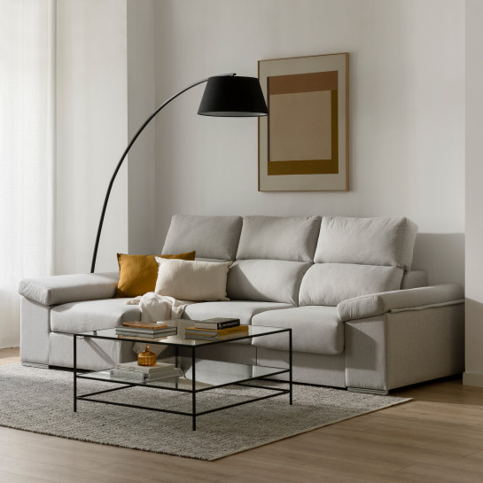 Kenay Home Sofá Gris Chaise Izquierda