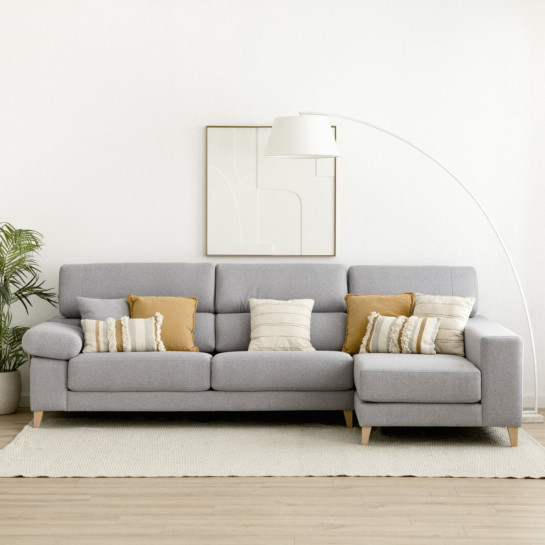 Kenay Home Sofá Gris Claro Chaise Derecha