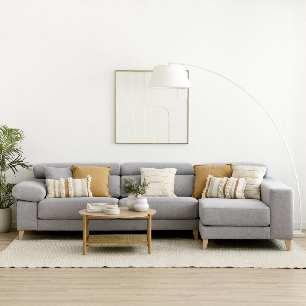 kenay home Sofá gris claro chaise derecha