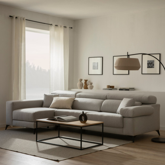 Kenay Home Sofá Gris Claro Chaise Izquierda