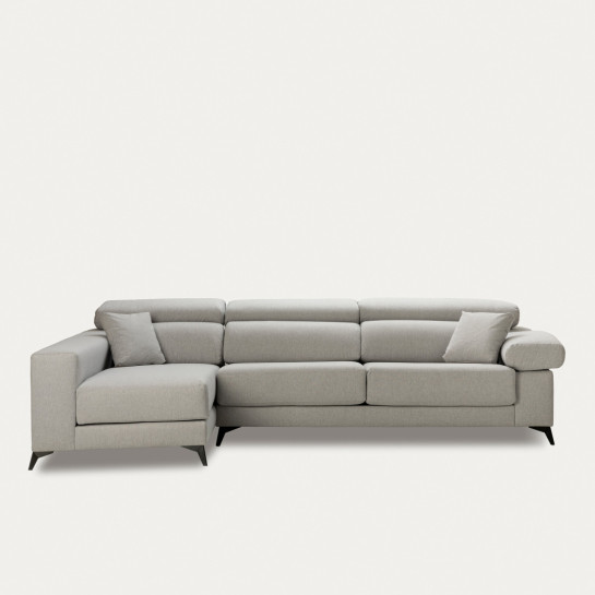 Kenay Home Sofá Gris Claro Chaise Izquierda