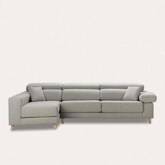 Kenay Home Sofá Gris Claro Chaise Izquierda