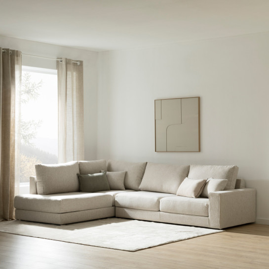 Kenay Home Sofá Rinconera Izquierda Beige