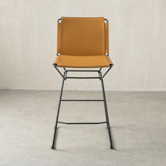 Kenay Home Taburete Piel Camel