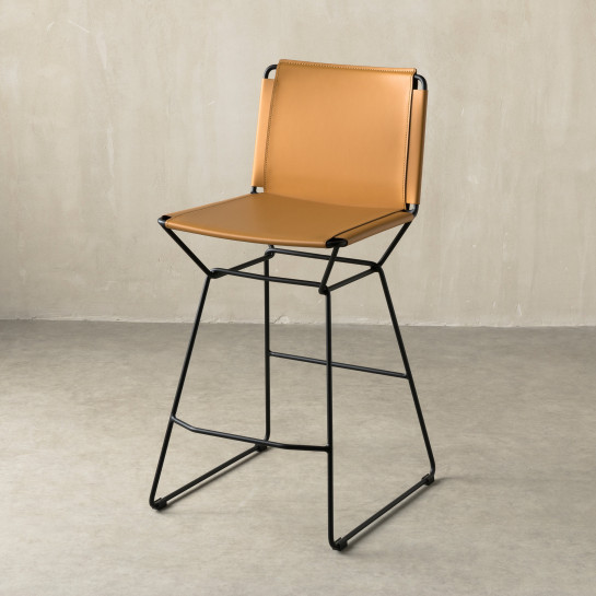 Kenay Home Taburete Piel Camel