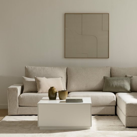 Kenay Home Mesa De Centro Cuadrada Con Cajón Blanca 80