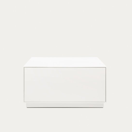 Kenay Home Mesa De Centro Cuadrada Con Cajón Blanca 80