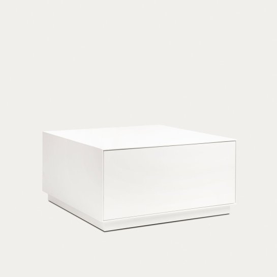 Kenay Home Mesa De Centro Cuadrada Con Cajón Blanca 80