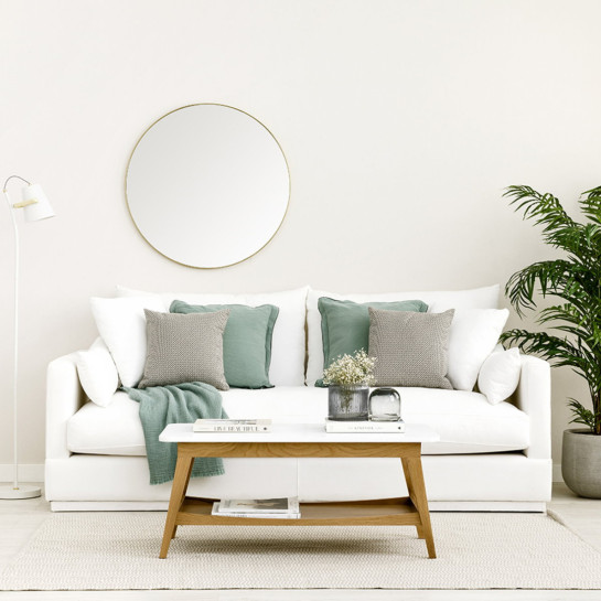 Kenay Home Mesa De Centro Elevable Rectangular Blanca Y Natural 100